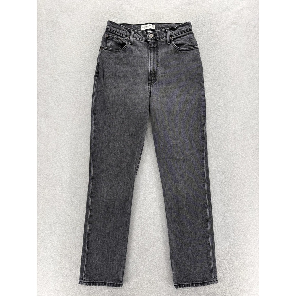 Abercrombie & Fitch 90s Straight Jeans Womens 4R Gray Ultra High Rise Curve Love